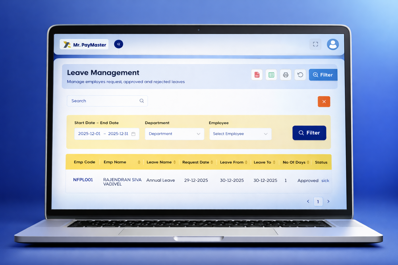 Leave Management Dashboard